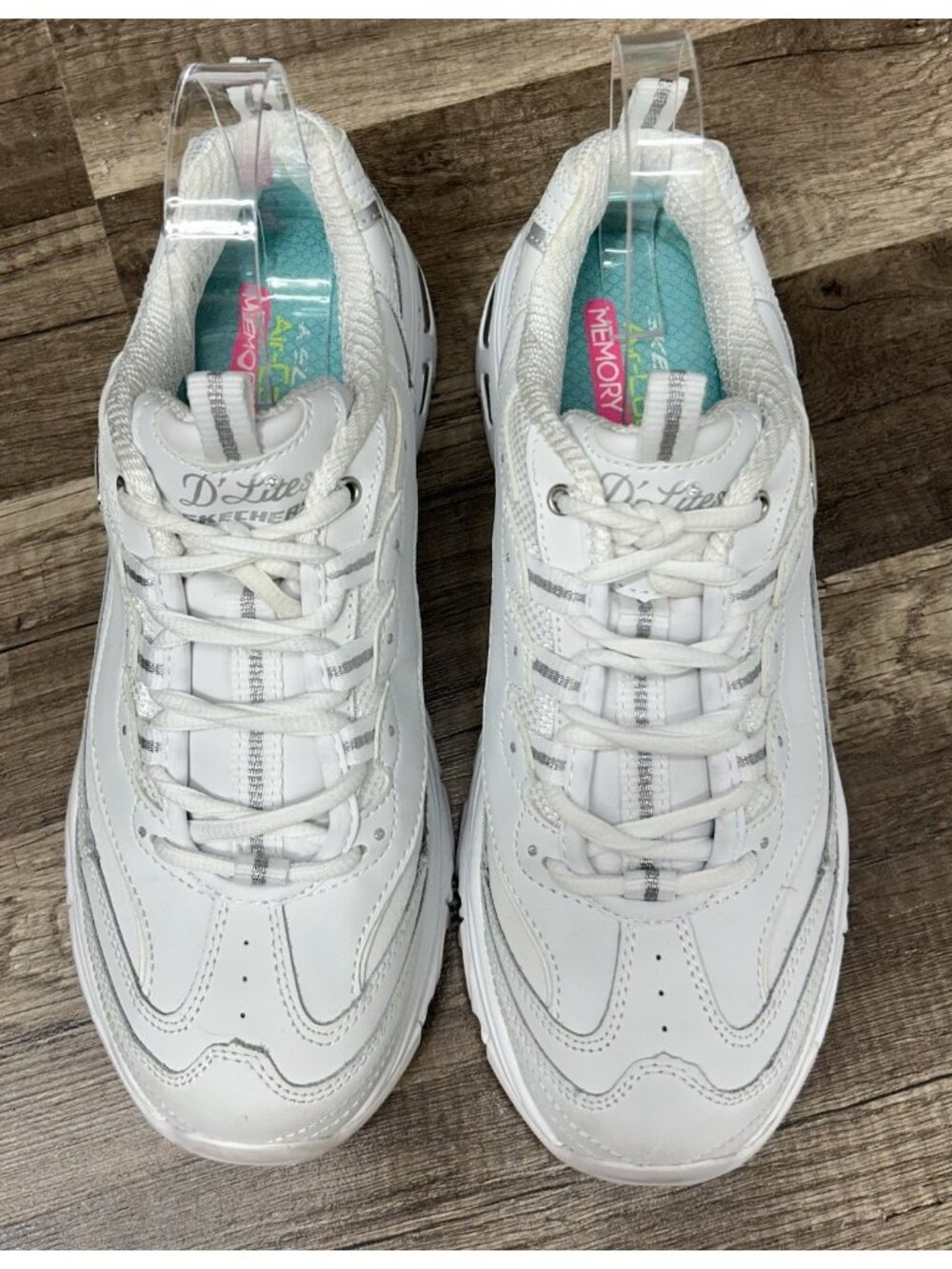 Skechers Womens D Lites Size 9.5 Shoes White Fresh Start 11931 Casual Sneakers - Picture 2 of 9